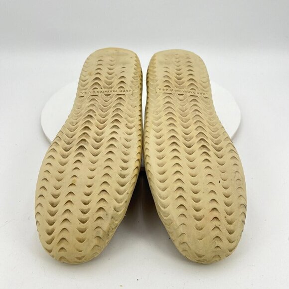 John Varvatos Men Size 7M Cream Washed Canvas Leather Pull On Laceless Shoes - Picture 10 of 15
